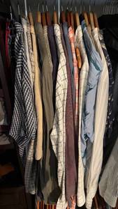 lot 242 image: Collection of Mens Long-Sleeve Shirts including Eddie Bauer Plaid (Size XLT)