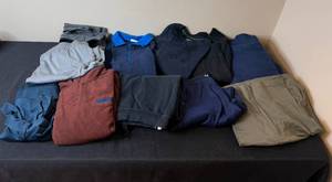 lot 345 image: Collection of Mens Casual Apparel - Sweaters, Pants, and Polo