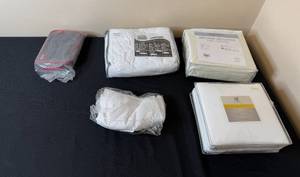lot 360 image: Collection of Premium Bed Linens Including Queen and King Sheets
