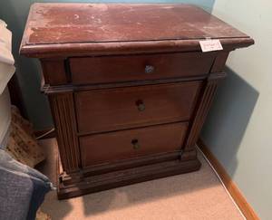 lot 362 image: Vintage Wooden Nightstand with Drawers
