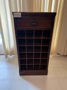 lot 161 image: Mahogany Wooden Wine Rack Storage Cabinet