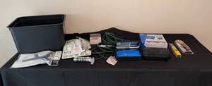 lot 171 image: Assorted Hardware and Tools Collection with Storage Bin