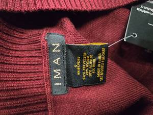 IMAN Global Chic Long Sleeve Open Front Knit Maroon Cardigan (Size S, New with Tag)