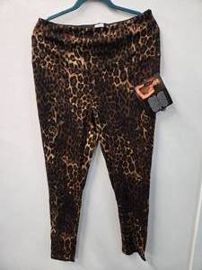 IMAN Global Leopard Color Leggings with side zippers (Size L, New with tag)