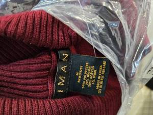 IMAN Global Chic Long Sleeve Open Front Knit Maroon Cardigan (Size S, New with Tag)