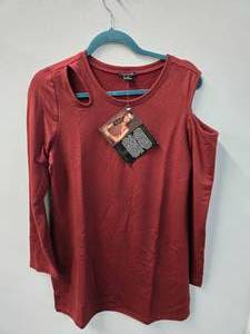 IMAN Womens Blouse Red Long Sleeve M, New