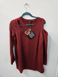 IMAN Womens Blouse Red Long Sleeve M, New
