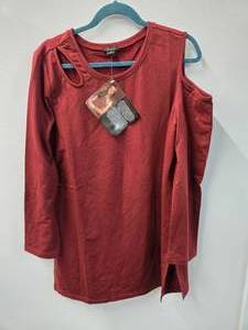 IMAN Womens Blouse Red Long Sleeve XL, New
