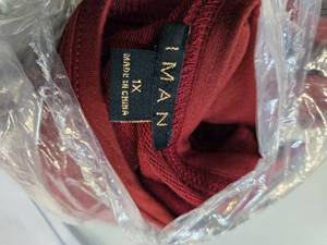 IMAN Global Chic Long Sleeve Open Front Knit Maroon Cardigan (Size XL, New with Tag)