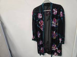 INDIGO Moon Pink Flowery Open Cardigan. Size XS