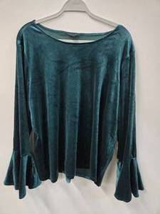 IMAN Global Chic Long Sleeve Green Blouse ( Size  1X New)