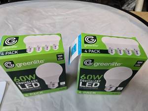 Lot of 8 Greenlite 9W (60W Equivalent) Non-Dimmable LED Light Bulbs