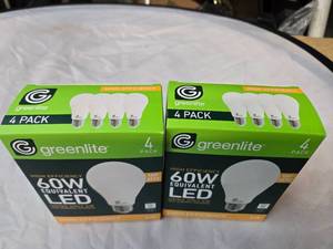 Lot of 8 Greenlite High Efficiency 6W (60W Equivalent) 90% Energy Savings LED Light Bulbs