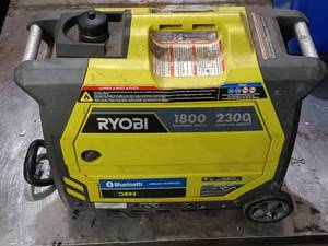 lot 1 image: Ryobi inverter Generator 18002300 watts WBluetooth Runs and Works