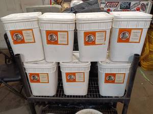 lot 72 image: 7- containers of Future Harvest Misc. Grains