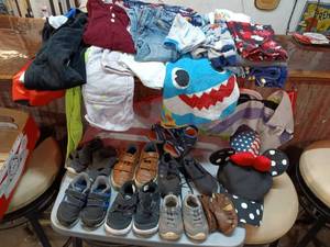 lot 63 image: Childrens clothes and shoes assorted sizes