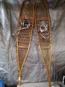 lot 80 image: Vintage Wooden Snow Shoes