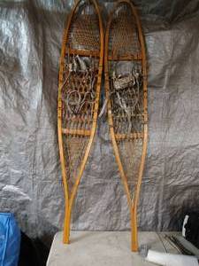lot 81 image: Vintage Wooden Snow Shoes