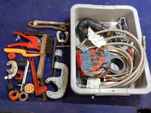 lot 111 image: Plumbing related items and other misc. tools