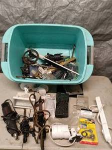 lot 112 image: Milwaukee heat gun, soldering iron, multimeter and other misc. items