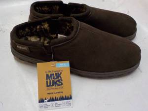 lot 34 image: Muk Luks size Mens 12 Chocolate Sl...