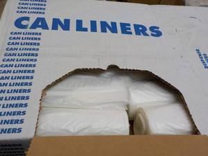 lot 97 image: Case of 250 Clear 33 Gallon Can Liners