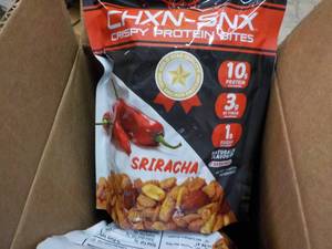 lot 164 image: 7 ct 7.4 oz bags CHXN-SNX Sriracha ...