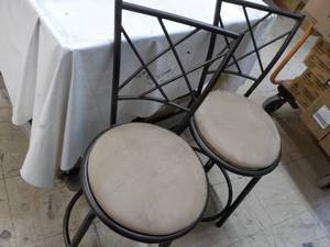 lot 172 image: 2 Metal Swirl Bar Stools 24 Floor ...