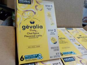 lot 188 image: 6 ct Gevalia Keurig 6 each Frothy C...