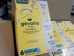 lot 189 image: 6 ct Gevalia Keurig 6 each Frothy C...