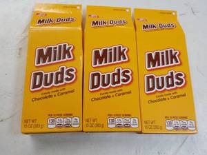 lot 245 image: 3 ct 10 oz boxes Milk Duds...