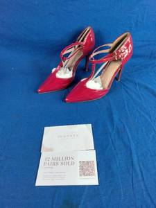 lot 53 image: Journee Collection Womens Tru T-Strap Pump - Red - Size 9