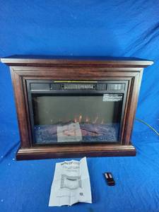 lot 104 image: Hastings Home 31 Mobile LED Electric Fireplace with Mantel