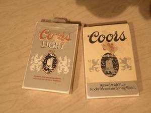 lot 254 image: COORS AND COORS LIGHT PLAYING CARDS