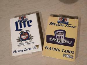 lot 256 image: MILLER AND MILLER LITE PLAYING CARDS