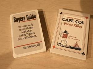 lot 271 image: CAPE COD POTATOE CHIPS AND BUYERS GUIDE PLAYING CARDS