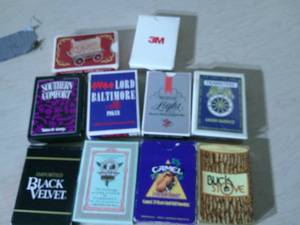 lot 288 image: MANY DECKS OF CARDS WITH LOGOS, UNSEALED