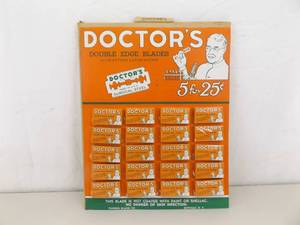 NOS New Old Stock 1950s COMPLETE Counter Display DOCTORS Razors