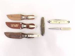 Collection of Vintage Miniature Advertising Mother of Pearl etc. Pocket etc. Knives