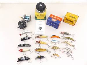 Lot of Vintage Fishing Lures, Reels, etc.