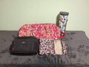 Set of 4 Colorful Fabric Bags and Cases