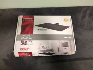 Barkan TV Glass Shelf Kit, Black, Max Load 22 lbs