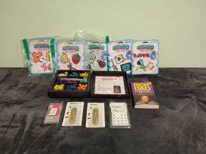 Assorted Set of Self-Adhesive Patches, Pop Socket Holders, Incense, and Book