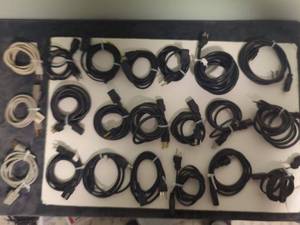 Collection of 21 Assorted Power and Data Cables
