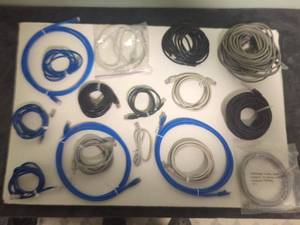 Assorted Collection of 17 Network Cables in Various Lengths