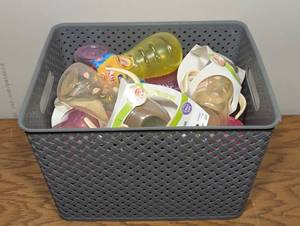 Full Bin - Wide Mouth Bottles with Handles - Crib Mates and Nuby