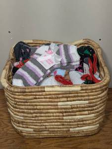 Mixed Decorative Tote Full of Mixed Cozy Socks - Ankle to Knee High
