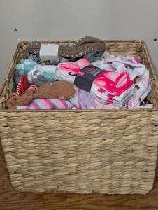 Mixed Decorative Tote Full of Mixed Cozy Socks - Ankle to Knee High