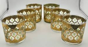 lot 14 image: Culver Valencia Lowball Glasses Set of 6