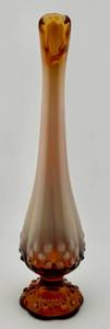 lot 15 image: Fenton Cameo Opalescent Swung Vase 10.5 Tall